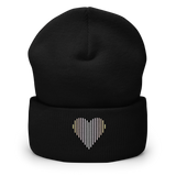Pangender Heart Lines Beanie: Embroidered Pride Gradient Hat