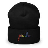 Pride Beanie: Cursive 'Pride' in Gradient Colors