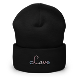 Transgender Love Script Beanie: Ellegantly Embroidered Pride Hat