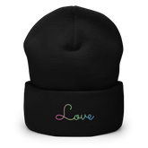 Polysexual Love Script Beanie: Ellegantly Embroidered Pride Hat