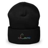 Polysexual Love Script Beanie: Ellegantly Embroidered Pride Hat