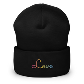 Pansexual Love Script Beanie: Ellegantly Embroidered Pride Hat
