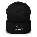 Pangender Love Script Beanie: Ellegantly Embroidered Pride Hat