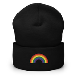 Embroidered Pride Rainbow Beanie: Pride Flag LGBTQ+ Design