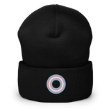Embroidered Beanie: Transgender Pride Ring Emblem Design