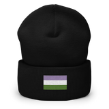 Genderqueer Pride Flag Embroidered Beanie