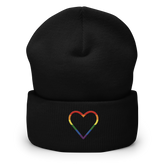 Pride Heart Beanie: Embroidered Pride Hat