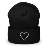 Demigender Heart Beanie: Embroidered Pride Hat