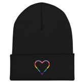 Gilbert Baker Pride Heart Beanie: Embroidered Pride Hat