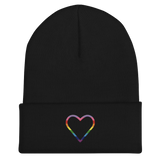 Gilbert Baker Pride Heart Beanie: Embroidered Pride Hat