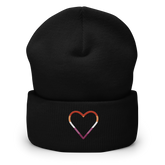 Lesbian Heart Beanie: Embroidered Pride Hat