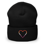 Lesbian Heart Beanie: Embroidered Pride Hat