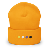 Embroidered Nonbinary Beanie: Pride Flag Horizontal Circle Design