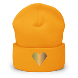 Gay Pride Heart Lines Beanie: Embroidered Pride Gradient Hat
