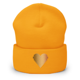 Asexual Heart Lines Beanie: Embroidered Pride Gradient Hat