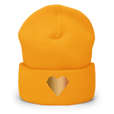 Asexual Heart Lines Beanie: Embroidered Pride Gradient Hat