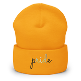 Agender Pride Beanie: Cursive 'Pride' in Gradient Colors