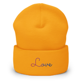 Bisexual Love Script Beanie: Ellegantly Embroidered Pride Hat