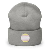Pangender Flag Embroidered Circle Beanie: Celebratory LGBTQ+ Pride Design