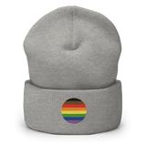 Philly Pride Flag Embroidered Circle Beanie: Celebratory LGBTQ+ Pride Design