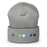 Embroidered Gay Pride Beanie: Pride Flag Horizontal Square Design