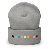 Embroidered Queer Beanie: Pride Flag Horizontal Square Design