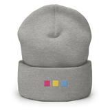 Embroidered Pansexual Beanie: Pride Flag Horizontal Square Design