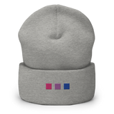 Embroidered Bisexual Beanie: Pride Flag Horizontal Square Design