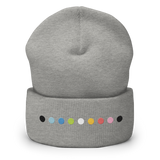 Embroidered Queer Beanie: Pride Flag Horizontal Circle Design