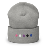 Embroidered Genderfluid Beanie: Pride Flag Horizontal Circle Design