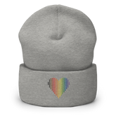Philly Pride Heart Lines Beanie: Embroidered Pride Gradient Hat