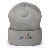 Polyamory Pride Beanie: Cursive 'Pride' in Gradient Colors