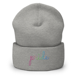 Polysexual Pride Beanie: Cursive 'Pride' in Gradient Colors