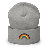 Embroidered Philly Pride Rainbow Beanie: Pride Flag LGBTQ+ Design