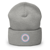 Embroidered Beanie: Transgender Pride Ring Emblem Design