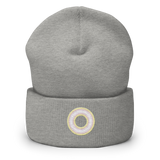 Embroidered Beanie: Pangender Pride Ring Emblem Design