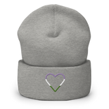 Genderqueer Heart Beanie: Embroidered Pride Hat