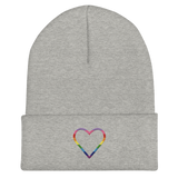 Gilbert Baker Pride Heart Beanie: Embroidered Pride Hat