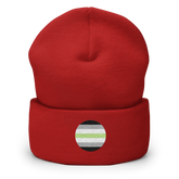 Agender Flag Embroidered Circle Beanie: Celebratory LGBTQ+ Pride Design