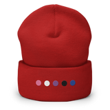 Embroidered Genderfluid Beanie: Pride Flag Horizontal Circle Design
