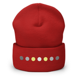 Embroidered Demigender Beanie: Pride Flag Horizontal Circle Design