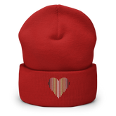 Agender Heart Lines Beanie: Embroidered Pride Gradient Hat