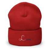 Genderfluid Love Script Beanie: Ellegantly Embroidered Pride Hat