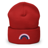 Embroidered Genderfluid Rainbow Beanie: Pride Flag LGBTQ+ Design