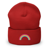 Embroidered Pansexual Rainbow Beanie: Pride Flag LGBTQ+ Design