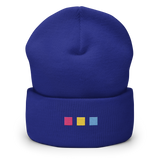 Embroidered Pansexual Beanie: Pride Flag Horizontal Square Design