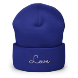 Pangender Love Script Beanie: Ellegantly Embroidered Pride Hat