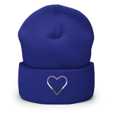 Genderqueer Heart Beanie: Embroidered Pride Hat