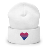 Bisexual Flag Embroidered Heart Beanie: Celebratory LGBTQ+ Pride Design