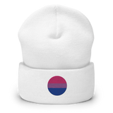 Bisexual Flag Embroidered Circle Beanie: Celebratory LGBTQ+ Pride Design